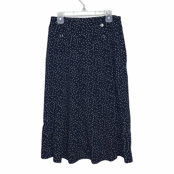 Side Party Blue Billie Polka Dot Pleated Midi Skirt - Picture 1 of 9